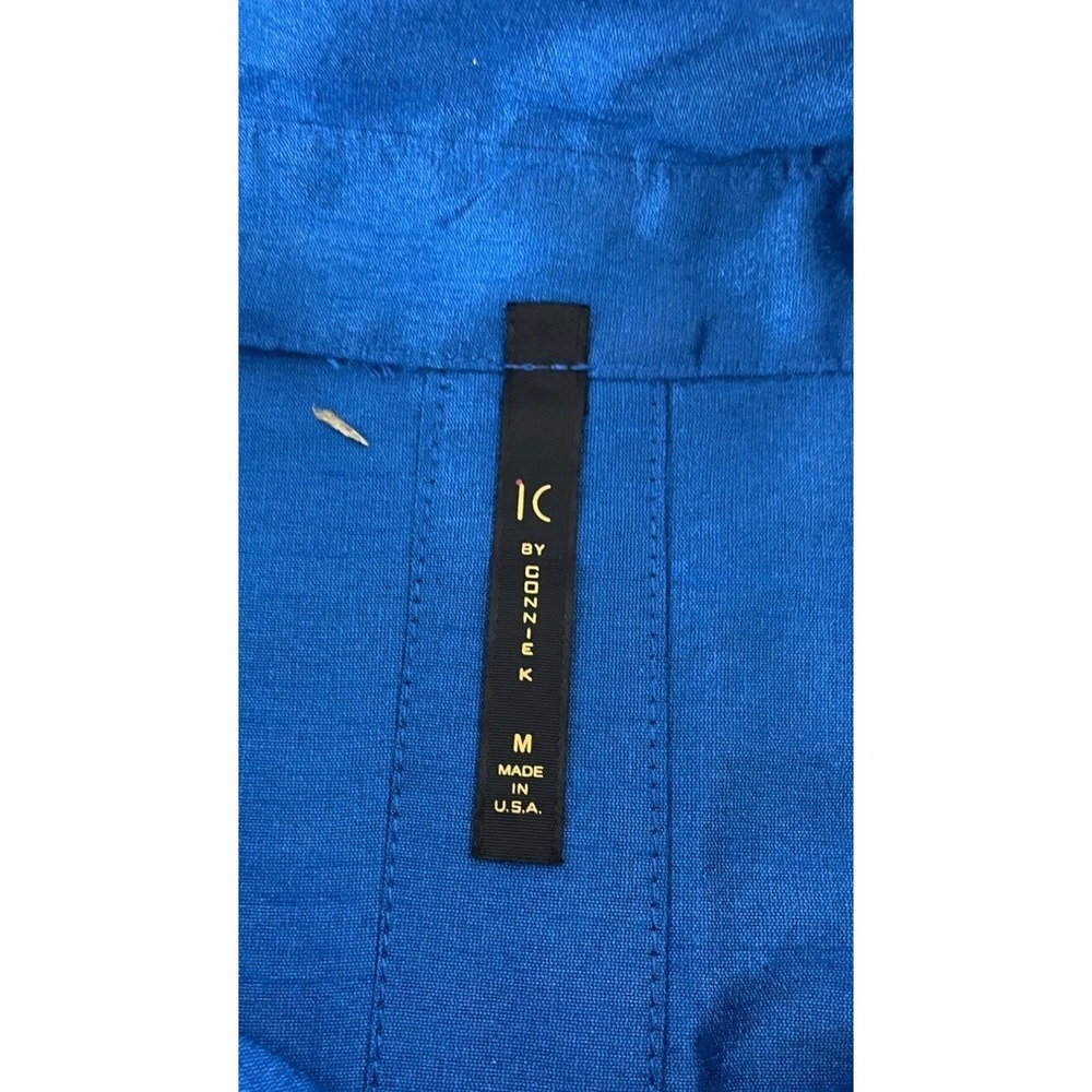 IC‎ By Connie K Blue Collared Artsy Polyester Top Womens Size M Vintage - Picture 4 of 8